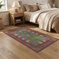 thumbnail image 2 of ODIKA Multicolor Geometric Squares Playful Flower Accents Decorative for Dining Room, Under Table, Home Office, Non-Slip Chair-Friendly, 2 of 7