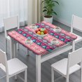 thumbnail image 3 of Fitted Bohemian Style Square Table Cover 36x36 Inch, Elastic Hem Tablecloth for Card Tables and Kitchen Dining Areas, 3 of 6