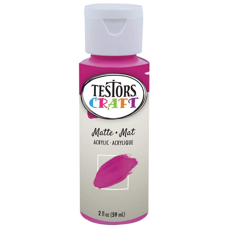 6 Pack, Fuchsia, Rust-Oleum Testors Craft Matte Acrylic Paint