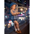 thumbnail image 5 of BemeyourBBs Toddler Baby Girl Denim Outfit Summer Clothes Sleeveless Babydoll Tank Tops Ruffle Jeans Shorts Set Sun Hat 3 Piece Cute Infant Girls Clothes, 5 of 9