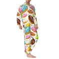 thumbnail image 2 of Zufioo Color Donut Mens Pajamas Set, Mens Long-Sleeved Pajama and Pajama Pants,Pajamas Para Hombres,Men's Sleepwear-Large, 2 of 7