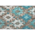 thumbnail image 2 of Addison Rugs Mayfield Premium Machine Washable Transitional Aztec Teal Rectangle Rug, 1'8" x 2'6", 2 of 6