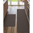 thumbnail image 1 of Kitchen Mat Anti Fatigue 17x29+17x59, Floor Rugs Set of 2 with Non Slip Back, Waterproof Comfort Standing Desk Runner for Sink, Laundry Room, Office, Dark Brown, 1 of 9