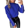 thumbnail image 1 of Timegard Long Sleeve Shirts for Women Button Solid Color Tops Blouse Work Office Casual Fitting Tops, 1 of 6