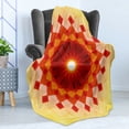 thumbnail image 4 of Mandala Soft Flannel Fleece Throw Blanket, Vibrant Rays Point Squares and Triangles Oriental Illustration of Flower Shape, Cozy Plush for Indoor and Outdoor Use, 50" x 70", Multicolor, by Ambesonne, 4 of 5