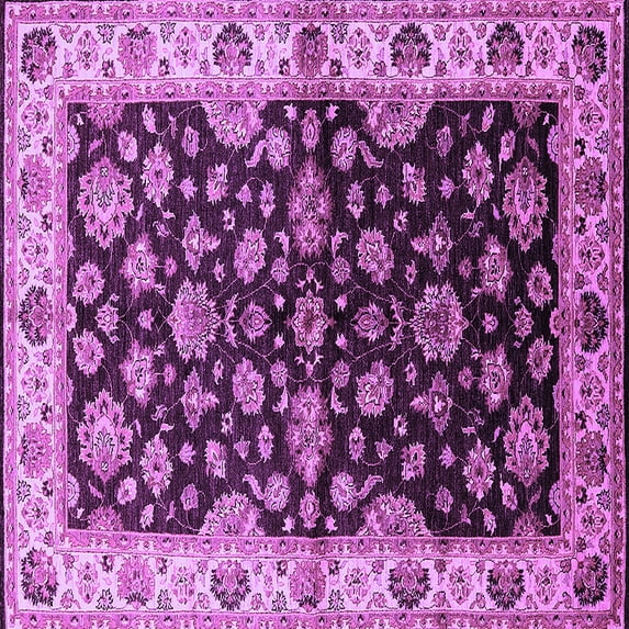 Ahgly Company Indoor Square Oriental Purple Industrial Area Rugs, 7' Square
