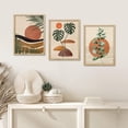 thumbnail image 2 of PixonSign Framed Canvas Print Wall Art Set - Mid-Century Tropical Plant, Desert Landscape & Sun Art - Set of 3 Abstract Geometric Modern Home Artwork Rustic Wall Décor - 12"x16"x3 Panels Natural, 2 of 5