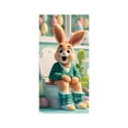 thumbnail image 2 of Kugisaki Happy Easter Door Cover Cute Rabbit Printed Welcome Door Banner for Easter Party Holiday Wedding Garden Flag Party Outdoor Decor 71x35 Inch, 2 of 6