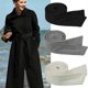 thumbnail image 2 of Simple Self-Tie Trench Coat Wide Belt Solid Wool Coat Belt Winter Outerwear Fashion Accessories Dark Camel, 2 of 5