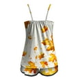 thumbnail image 5 of Pajamas for Women Set Casual Fashion Sexy Print Sleeveless Suspender Top Shorts Thanksgiving Sleepwear Pj Sets Yellow L, 5 of 5