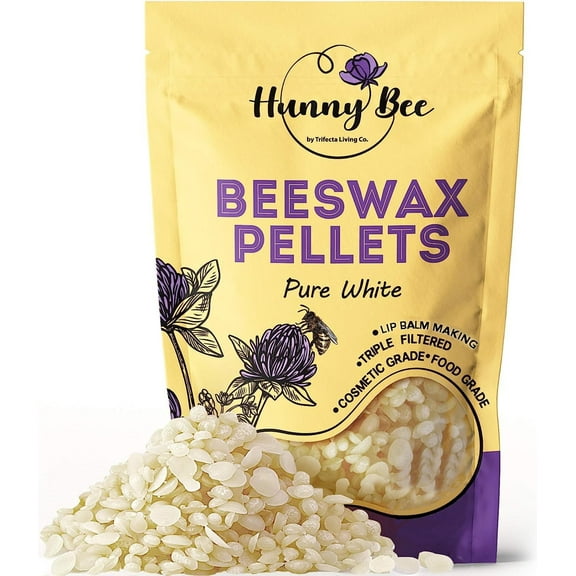 Trifecta Living Co. White Beeswax Pellets - 1 lb Organic Bees Wax ideal for Lotion Making, Candle Making, and Lip Balm Making