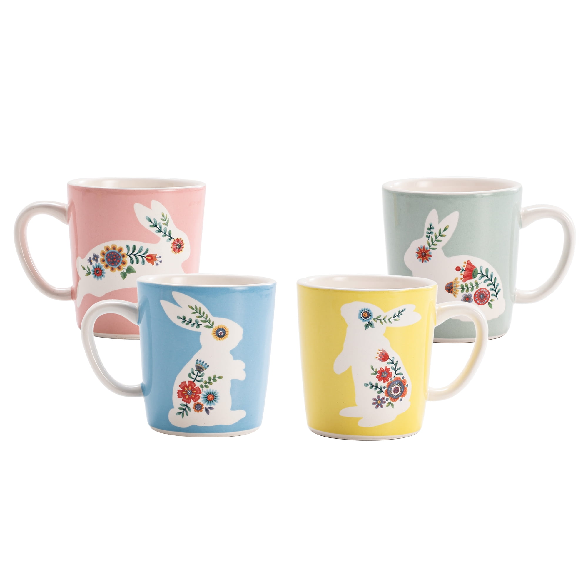 Set Of 4 Christmas Ceramic Mugs - 18oz Porcelain Coffee & Tea Cups With Holiday Design | BPA Free, Dishwasher Safe