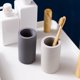 thumbnail image 2 of Cepillo de dientes orgánico de diatomita, pasta de dientes, brochas de maquillaje, soporte para maquinillas de afeitar, organizador de encimera de baño, soporte, organizador de tazas, marrón Sincero Hogar, 2 of 3