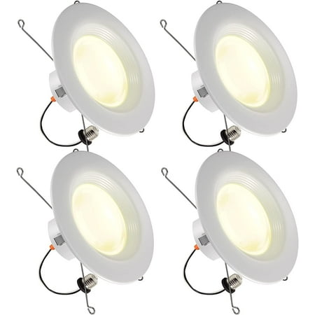 

YIGOU Smart Recessed Lighting 5/6 inch 940LM LED Can Lights Retrofit Recessed Lighting Work with Alexa Bluetooth No Hub Required Smart LED Downlight \u200EMulticolor Dimmable Baffle Trim 4 Pack