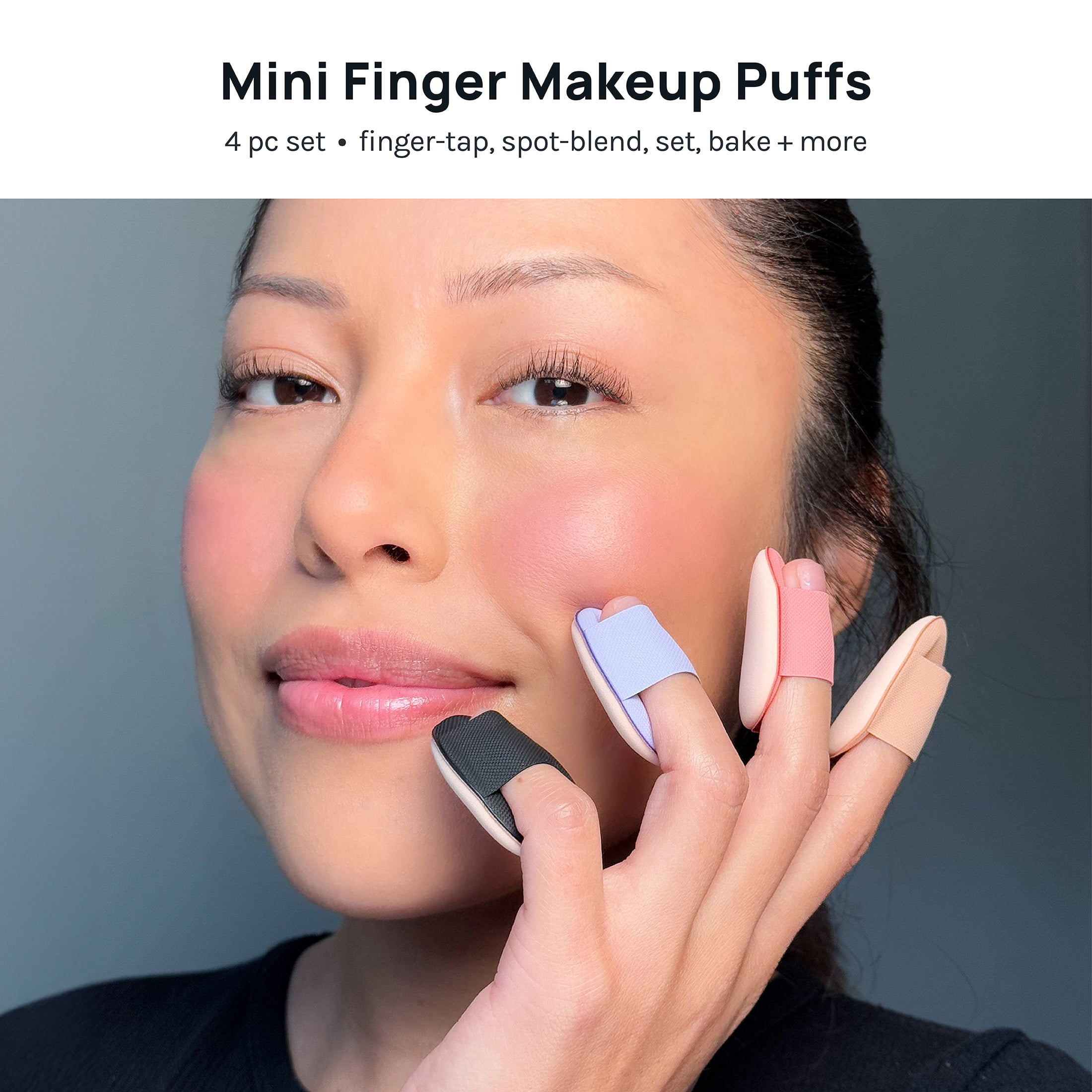 a2o Lab Mini Finger Makeup Puffs, Makeup Sponge, 6 Count