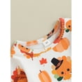 thumbnail image 4 of Toddler Baby Girls Thanksgiving Day Dress, PumpkinTurkey Print Tulle Patchwork Long Sleeve A-Line Dress with Bowknot, 4 of 7