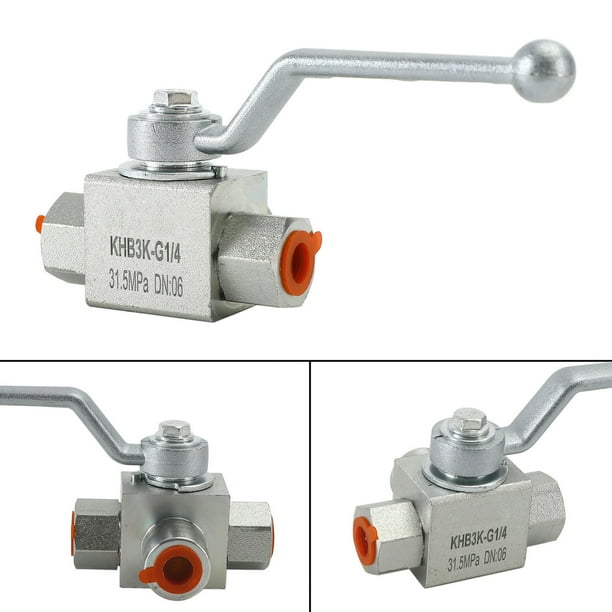 Bailey 3 Way Hydraulic Ball Valve 1/4" NPT Female High Pressure Ball