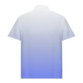 thumbnail image 5 of Ecqkame Summer Men's Turndown Collar Tops Outdoor Breathable Short Sleeve Fashion T-Shirts Casual Gradient Color Button Shirts Sky Blue XXXXL, 5 of 6