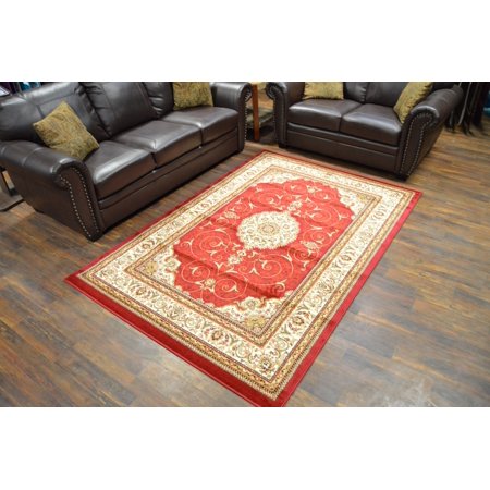 Milano Traditional Floral 5x8 5x7 Area Rug Persian Oriental 982 Burgundy Walmart Com