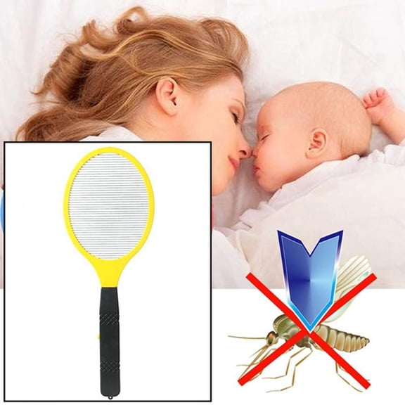 Blarkrus High-Power Mosquito Zapper Tennis Racket, Powerful Electric Shock Eliminates Flying Insects, Easy-Grip Handle Uses 2 AA Batteries, Ideal for Home, Hotel, and Summer Outings