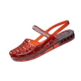 thumbnail image 2 of Jelly Sandals for Women, Stylish Transparent Jelly Shoes Comfortable Breathable Mesh Closed Toe Slip on Beach Slides with Rhinestones Strap, 37, 2 of 6