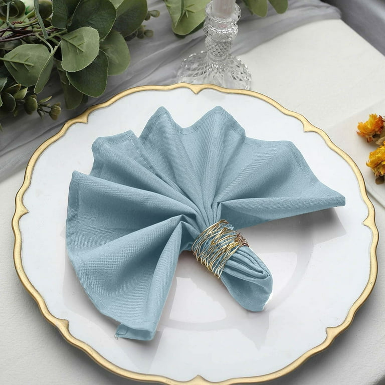 Dusty Blue Polyester Napkin Size: 20 x 20 in | Wedding | Event | Wholesale by CV Linens