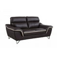 thumbnail image 2 of 36" Contemporary Brown Leather Loveseat, 2 of 2