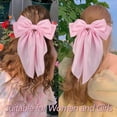 thumbnail image 3 of 3PCS Satin Large Hair Bows Big Oversized Giant Bow Hair Clips French Barrettes with Long Silky Ribbon Bowknot Bun Ponytail Holder Accessories for Women Lady Girl, 3 of 3