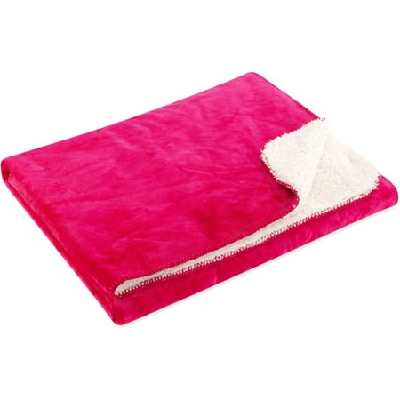 Sherpa Micromink Throw, Elegant Pink