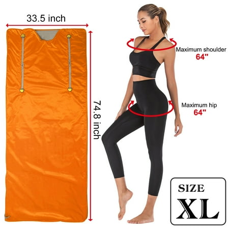 Lilypelle 75" Sauna Blanket Infrared for Weight Loss and Detox XL, Upgraded Heat Far Infrared Blanket Digital Body Sauna Heating, with 50 Pcs Plastic Sheets,Orange