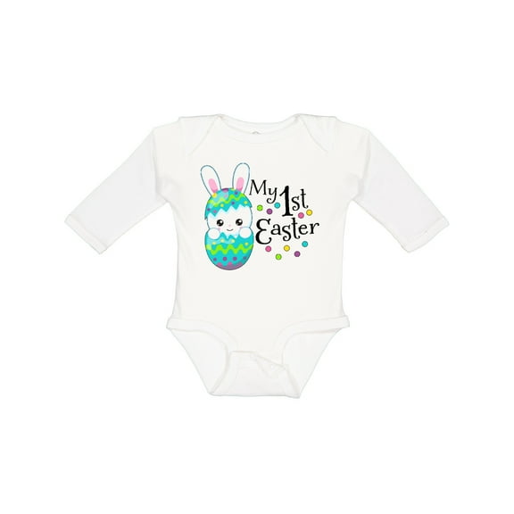 Inktastic My First Easter- Bunny in an Egg Boys or Girls Long Sleeve Baby Bodysuit