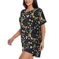 thumbnail image 2 of Naloa Snake And Flower Women's Short-Sleeved Pajama Set, Loungewear, Summer pajamas, Breathable Cozy - 3X-Large, 2 of 9