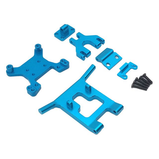 Bewildely RCGOFFLOW-soporte amortiguador estable de aleación de aluminio 1/14, cantidad de amortiguador para Wltoys 144001, pieza de coche RC Kits de construcción modelo Azul