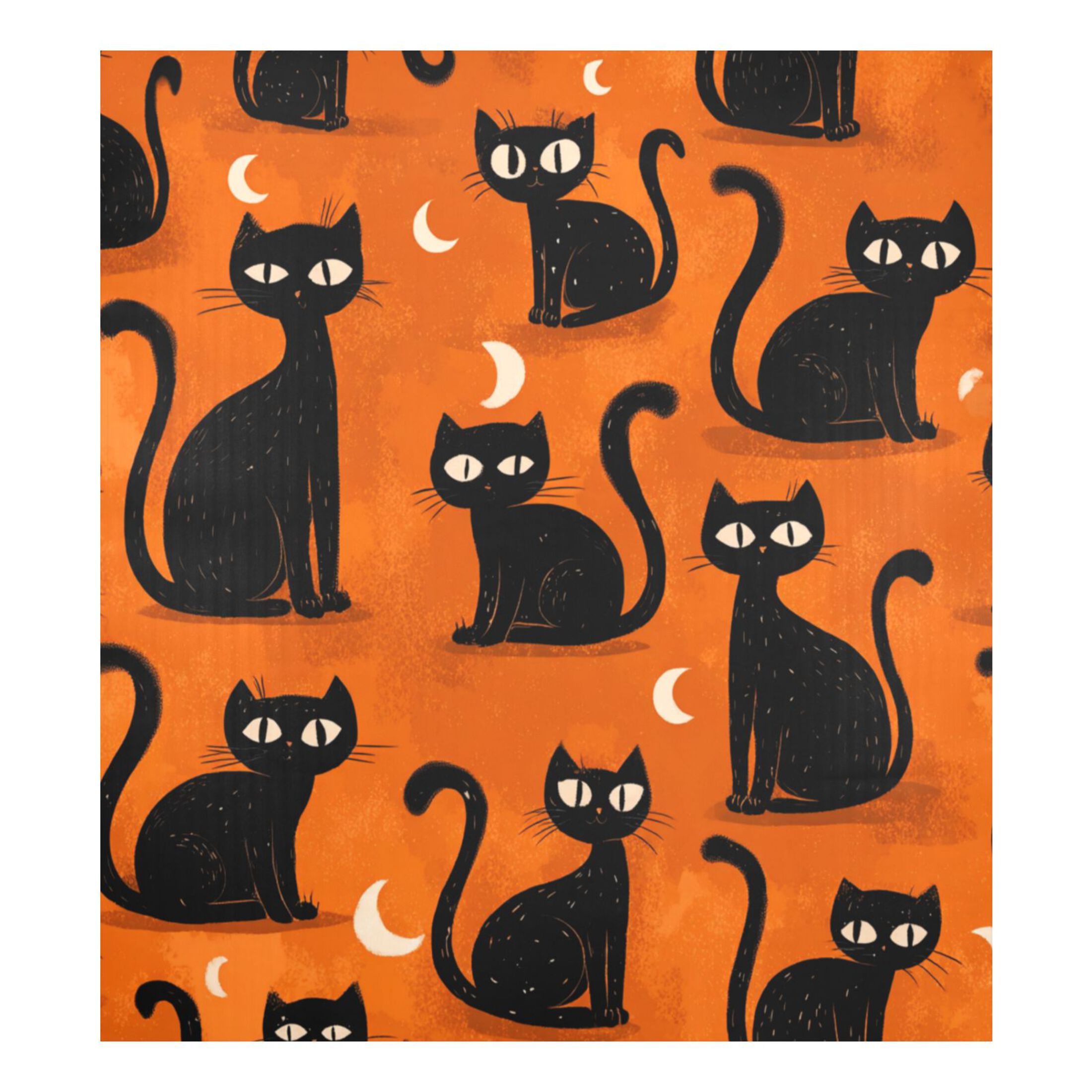 Dishwasher Magnetic Refrigerator Magnet Cover Sticker Home Decorative 23"x26" Black Cat with Moon Design