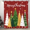 thumbnail image 5 of Ikfashoni Christmas Tree Shower Curtain with Hooks, Winter Snowman Waterproof Bathroom Curtains, 72"X72", 5 of 8