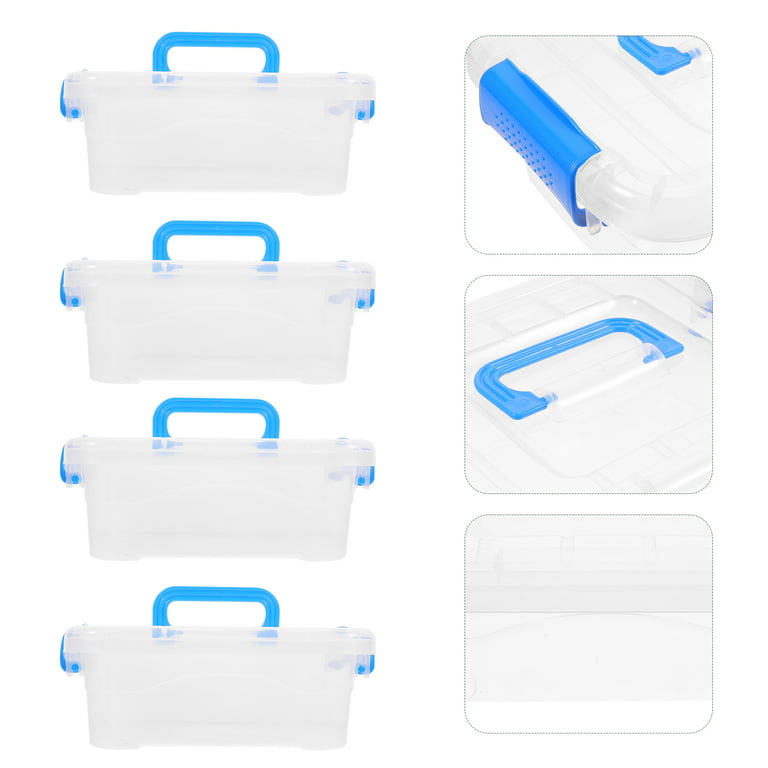 5pcs Transparent Desktop Storage Box Toy Packing Box Plastic