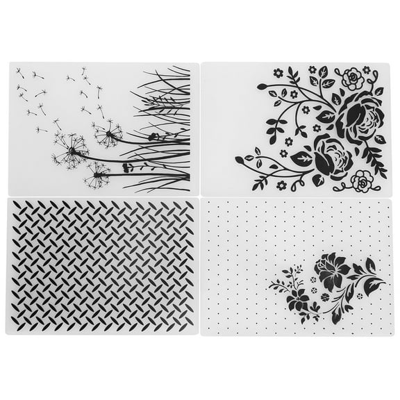 Falleo Clearance 4Pcs Plastic Embossing Folders DIY Card Making Scrapbooking Embossed Template Paper Craft