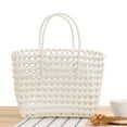 thumbnail image 3 of Beach Bag Hollow Square Large Capacity Straw Portable Shopping Basket Storage Supplies, 3 of 6