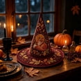 thumbnail image 6 of Fllostpr Halloween Fox Witch Hat, Quilted Embroidered Hat Dcor for Parties Renaissance Fairs Gothic Gatherings Themed Dress-Up, 16.9x11.8", 6 of 6