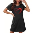 thumbnail image 5 of Camisón corto de talla grande para mujer, camisón de manga corta con estampado de pecho a la moda, camisón para mujer, 5 of 5