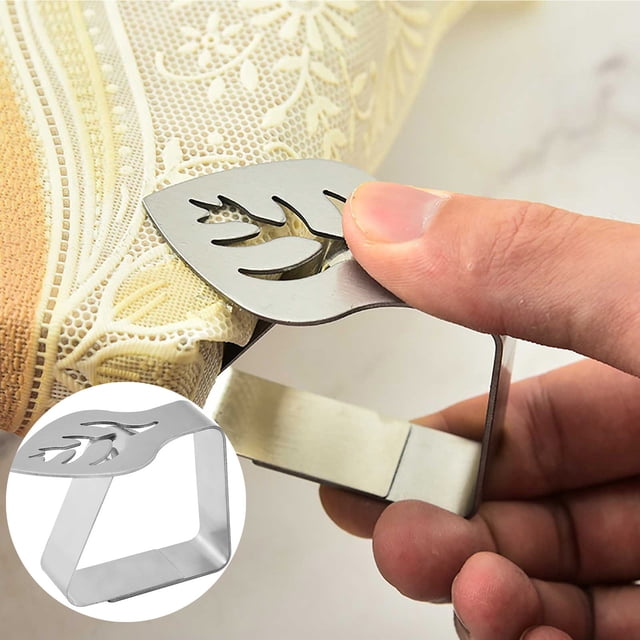 PEONAVET Tablecloth Clip New Stainless Steel Tablecloth Tablecloth Clip Leaf Thickened Dining Table Clip
