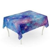 KDAGR Blue Unicorn Galaxy Explosion Red Pattern All Tablecloth Table Desk Cover Home Party Decor 52x70 inch