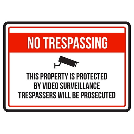 No Trespassing This Property Is Protected By Video Business Commercial Warning Small Sign - 7.5 x (Best Small Home Business)