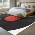 thumbnail image 5 of Vintage Record Large Area Rugs 5x8 ft |red Black Record Abstract Art Simple Washable Rug Non Slip Indoor Carpet Absorbent Floor Mat for Living Room Bedroom Dining Room, 5 of 9