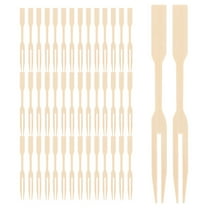 200 Pcs Bamboo Forks Disposable Mini Food Picks for Fruits Cocktails Appetizers Pastry Dessert Two Prongs Party Forks