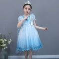 thumbnail image 2 of HAWEE Robe de Princesse Elsa pour Filles Déguisements Reine des Neiges Robe Halloween Costume de Noël, 2 of 7