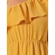 thumbnail image 5 of INSPIRAR CHIC Vestido de Verano de Una Sola Manga con Volantes y Fruncidos Casual en Línea A XS Amarillo, 5 of 6