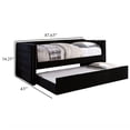 thumbnail image 5 of Suzo Daybed with Trundle, Black Flannelette Upholstery, Nailhead Trim, 5 of 7