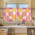thumbnail image 2 of Yayeee Kitchen Curtains Tier Set of 2 Light Filtering 57"x36" Over Sink Window Panels, Orange Grapefruit Slices, 2 of 7