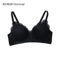 thumbnail image 1 of Sujetador con correa para mujer Sujetador push-up sexy Sujetador con encaje para niña Diseño transpirable 3/4 Copa sin alambre, Negro, 70 = 32AB kenally AP001484-04B, 1 of 7